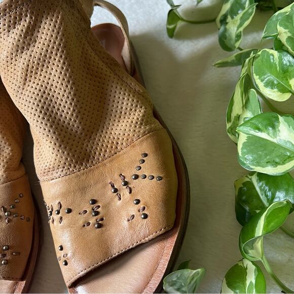 Miz Mooz Fifi Tan Leather Embellished Sandals - Picture 5 of 11